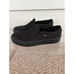 **VANS** Asher Black Canvas Slip-On Skater Shoe Women's Size 7 / Men's Size 5.5